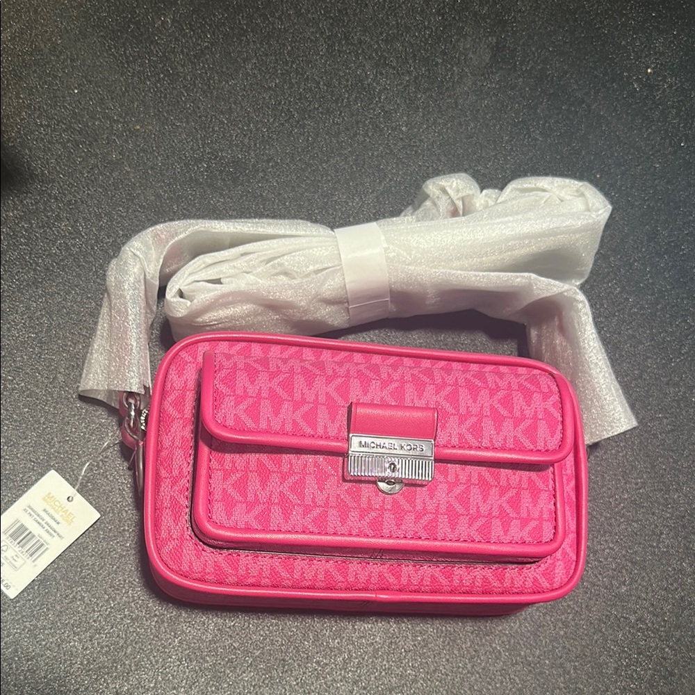 Michael Kors Pink Crossbody Bag with Signature Monogram